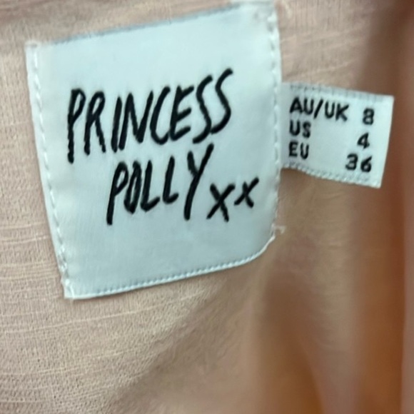 Princess Polly,Womens Oversized Sinclair Romper,Pink-Salmon Linen Blend,Size 4, - Picture 11 of 16